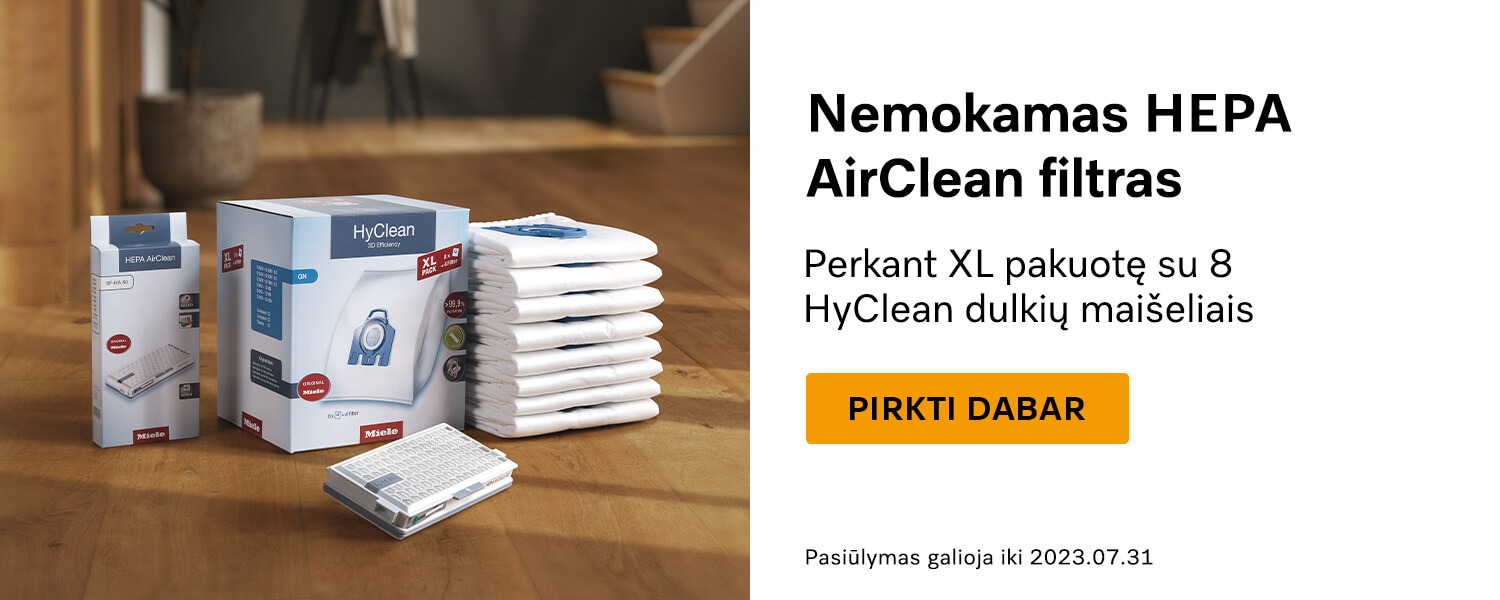 HyClean 3D Efficiency GN XL dulkių siurblio maišeliai + HEPA AirClean filtras